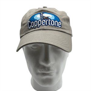 Coppertone Baby Girl Vintage Logo Ball Cap Adjustable Gray Embroidered Hat Adult